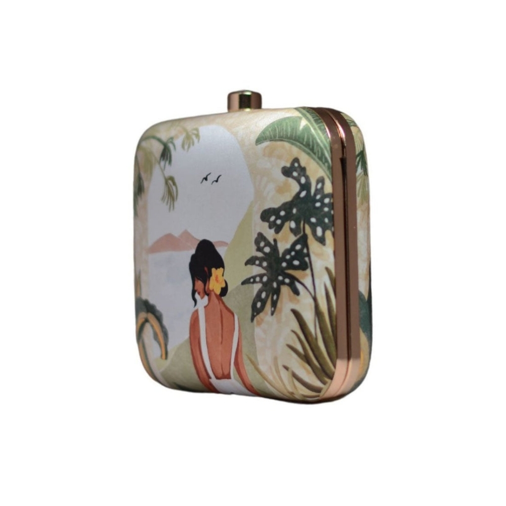 Handcrafted Aura Voyage Clutch by INDIAURA  7"X5" - Picture 6 of 6